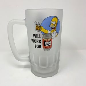 Homer Simpson Frosted Glass Mug 2003